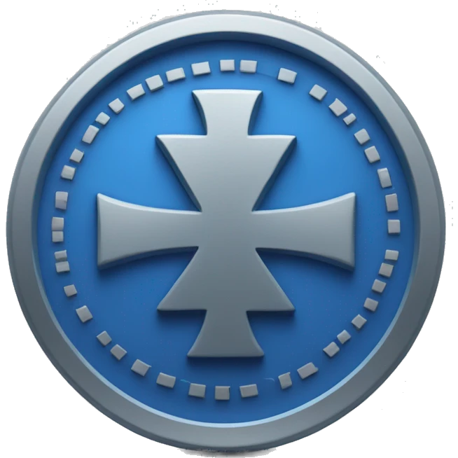 x blue coin emoji