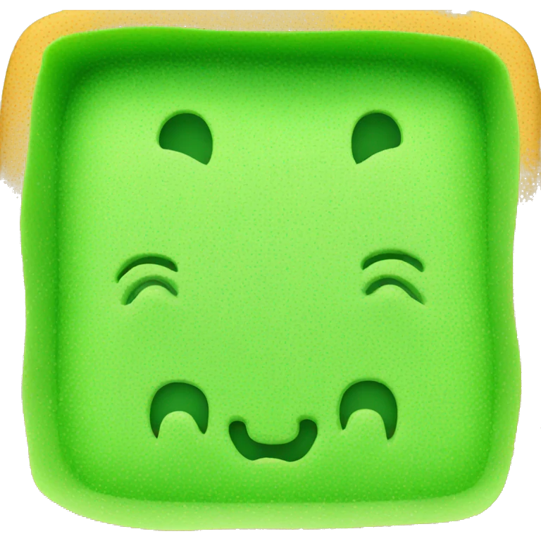 green flat square dish sponge emoji