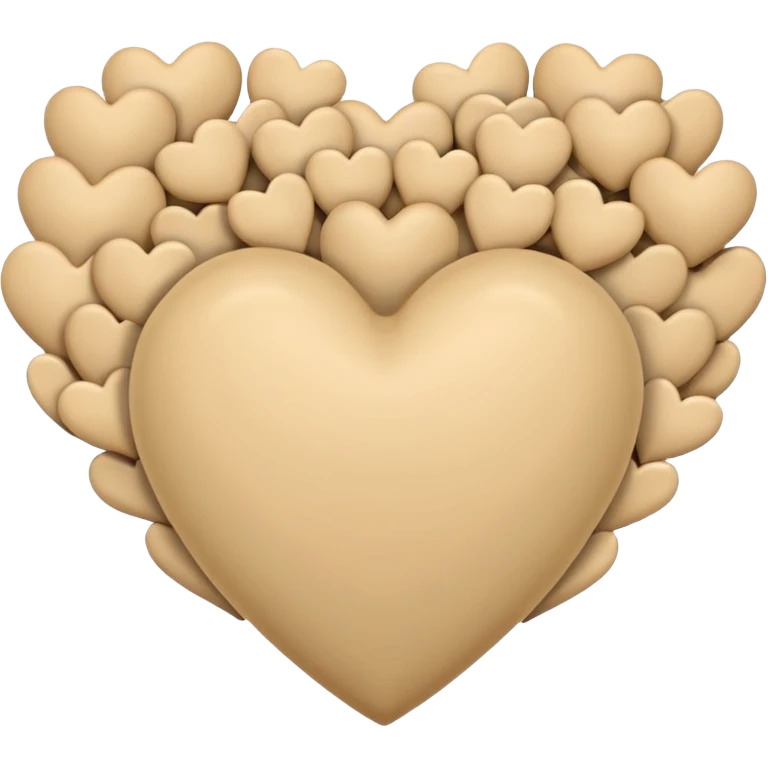 Soft beige heart with other hearts around it emoji