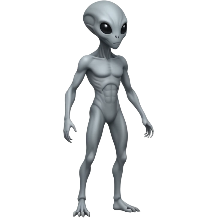 fullbody gray alien sideview emoji