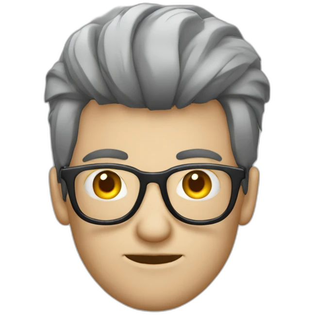 Hombre gótico pelo gris y gafas emoji