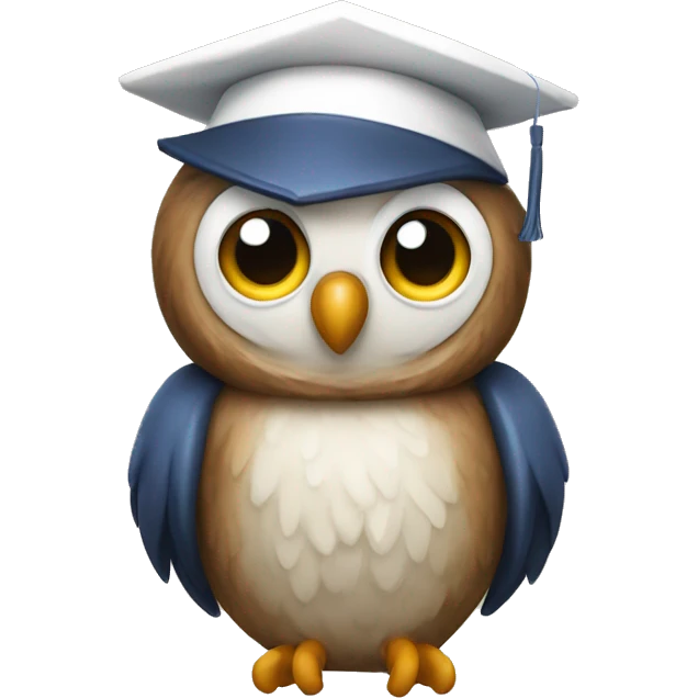 an owl in a scientific cap emoji