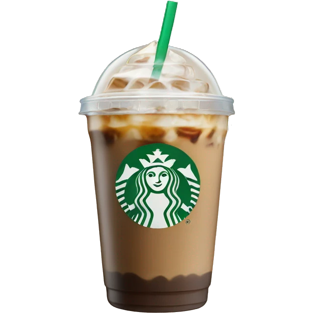 Starbuck ice coffee with ice cubes emoji