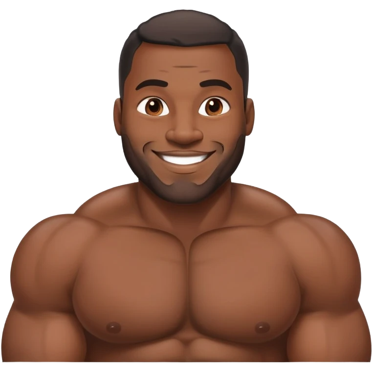 A large, muscular black man with a friendly smile emoji