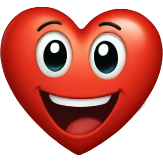 red excited heart emoji
