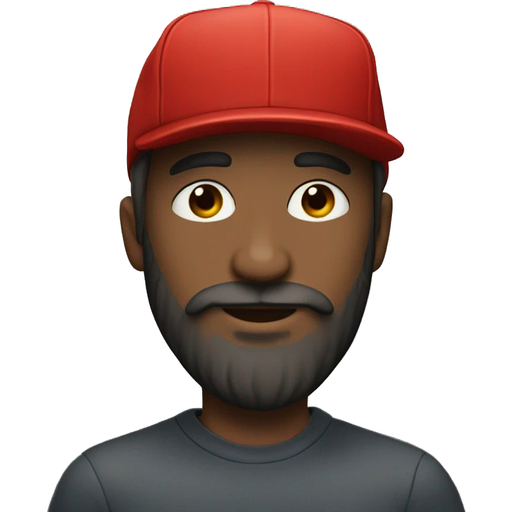 A bearded man wearing a red supreme hat  emoji