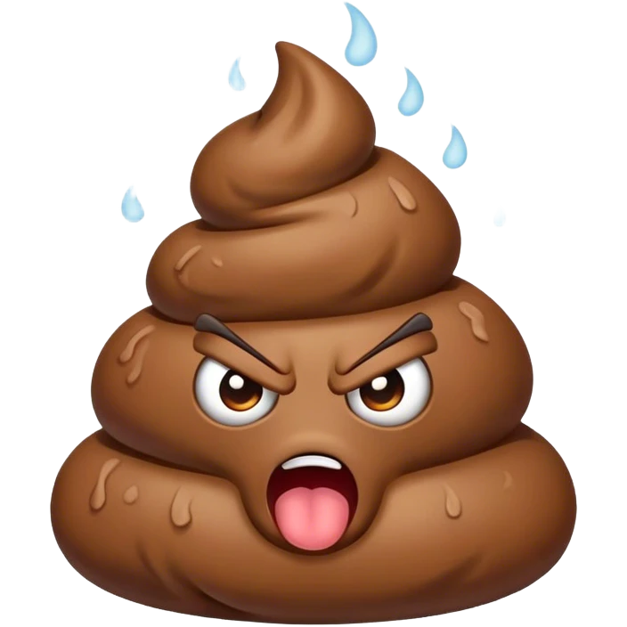 angry poop emoji