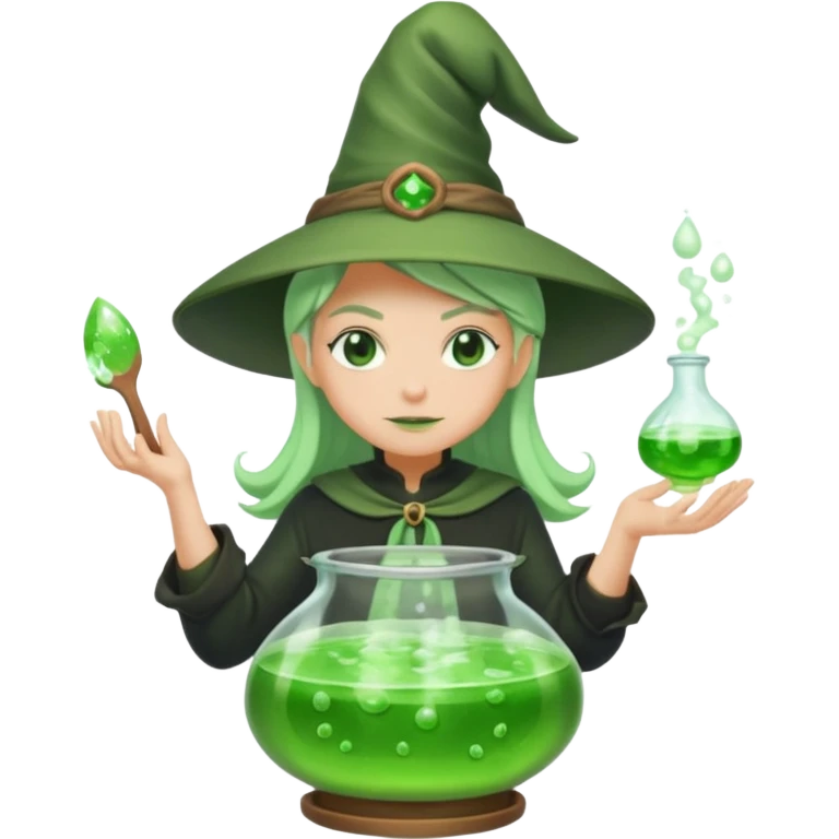 green witch cooking potion emoji