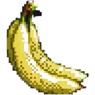 pixel art banana half peeled emoji