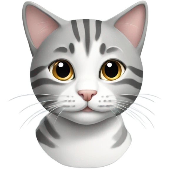 Grey and white tabby cat emoji