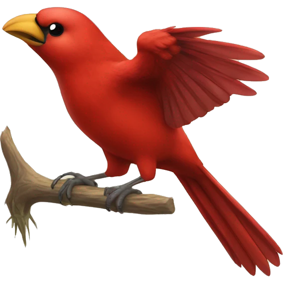red bird slaping an eale emoji
