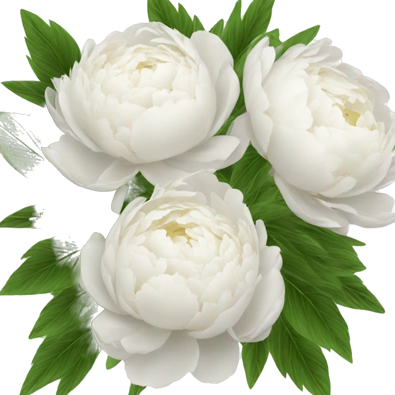 White peonies bouquet  emoji