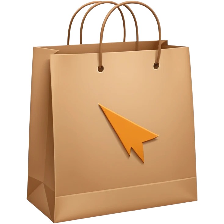 A shopping bag with a return arrow symbol, representing a return policy emoji