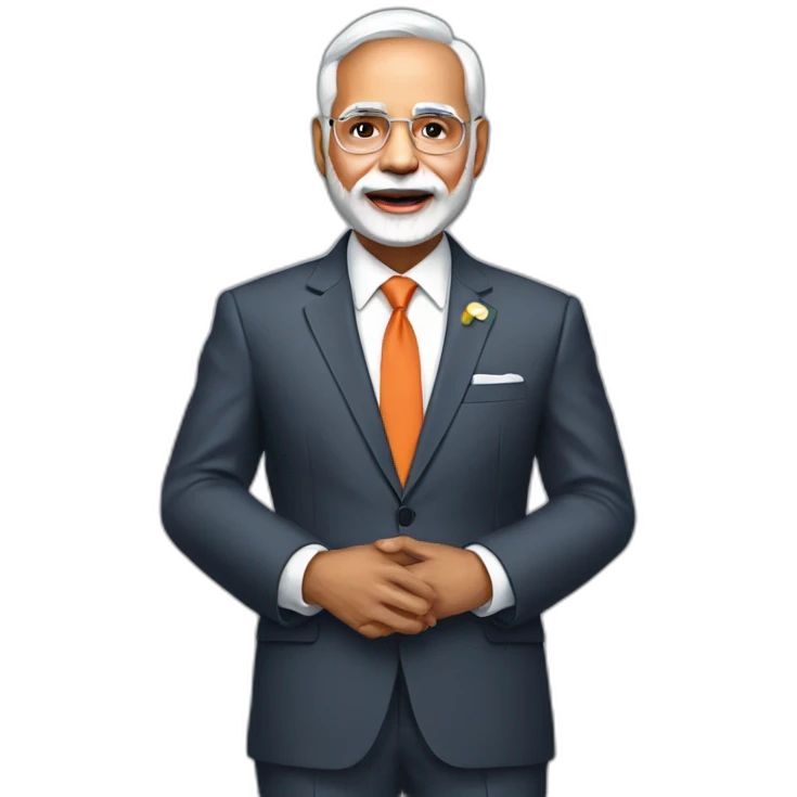 modi with mark 50 suit emoji
