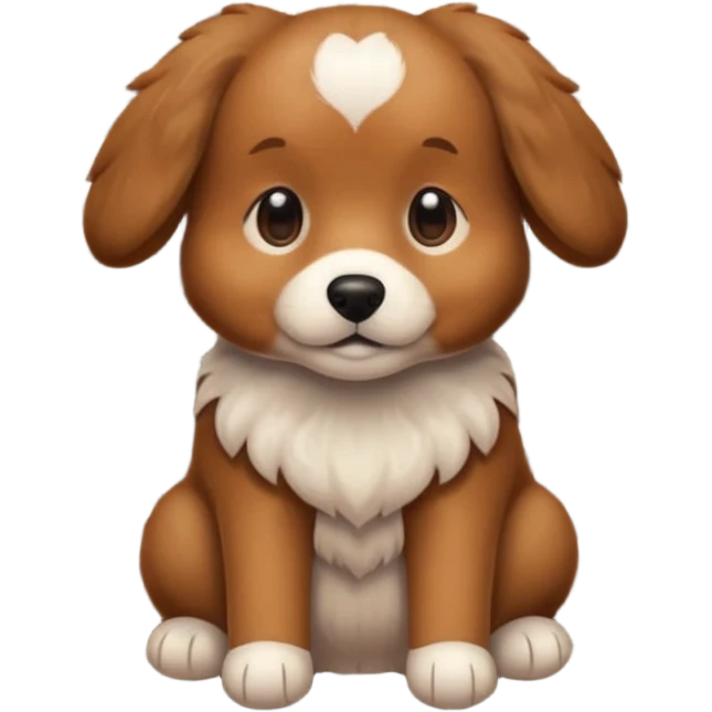 Make a cute brown tuged dog i a carpet emoji