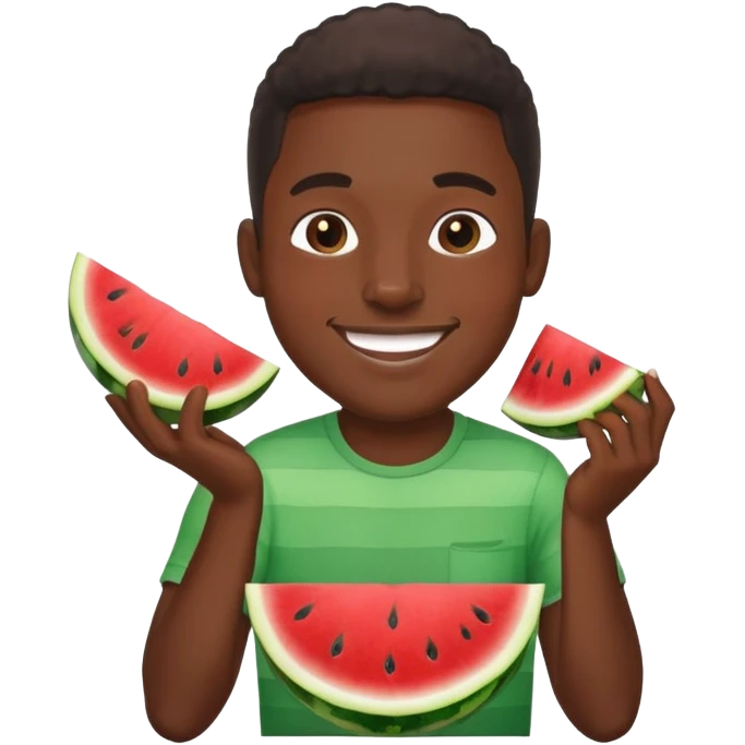 Black guy eating watermelon  emoji