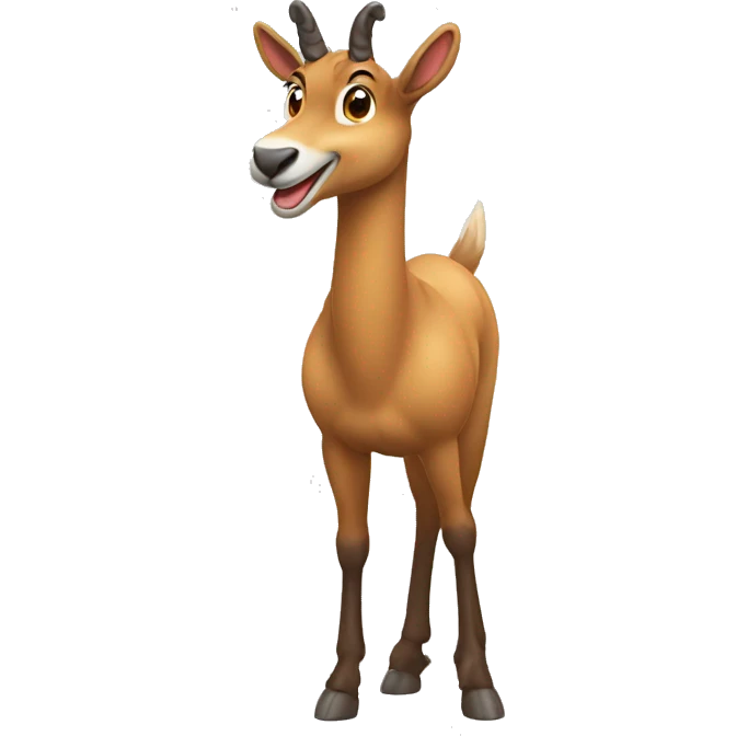 happy smiling brown chamois left hoof up emoji