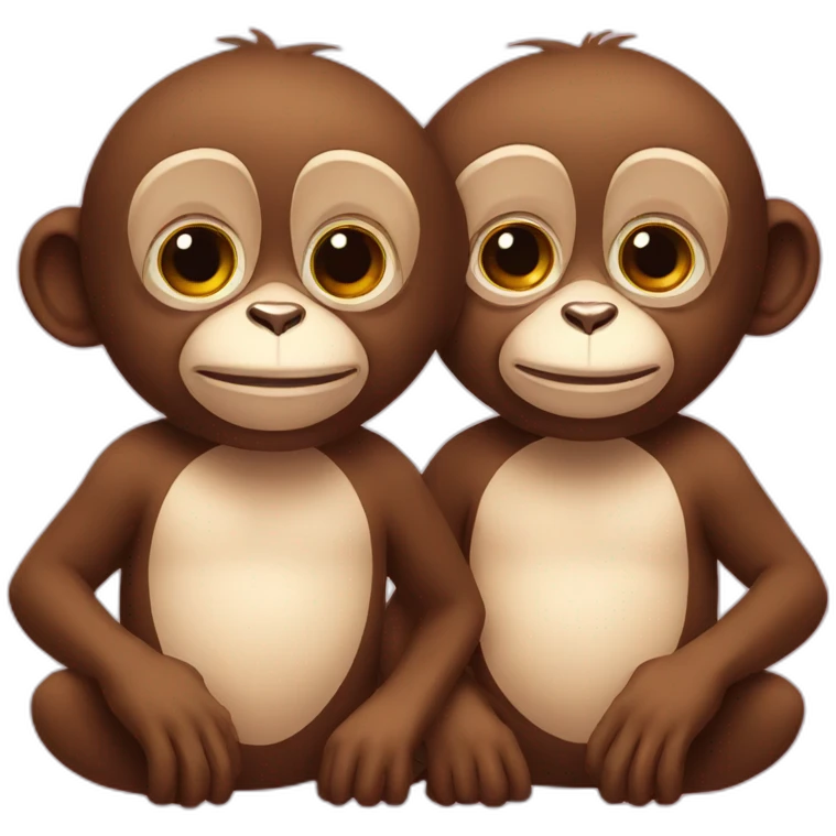 two monkeys are fall in love emoji