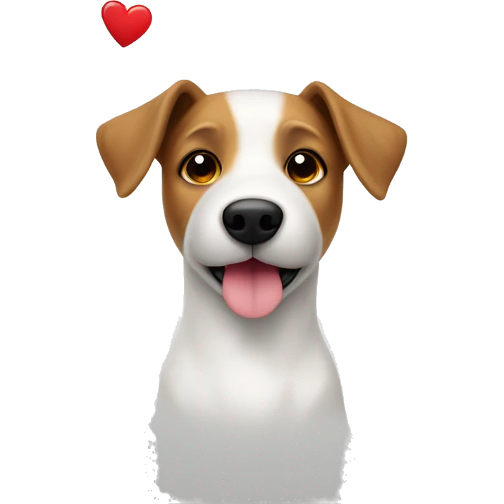 Jack rassel terrier with a heart on its right side  emoji