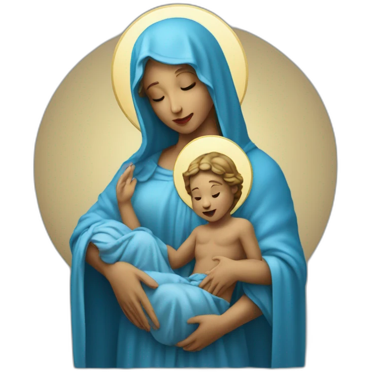 Madona with child jesus blue clothes emoji