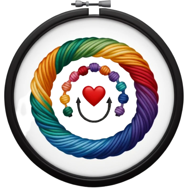 Framed embroidery emoji