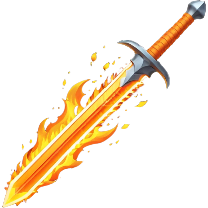 fire sword striking down emoji
