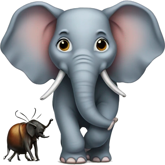 Elephant standing on an ant emoji