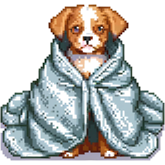 dog wrapped in a blanket emoji