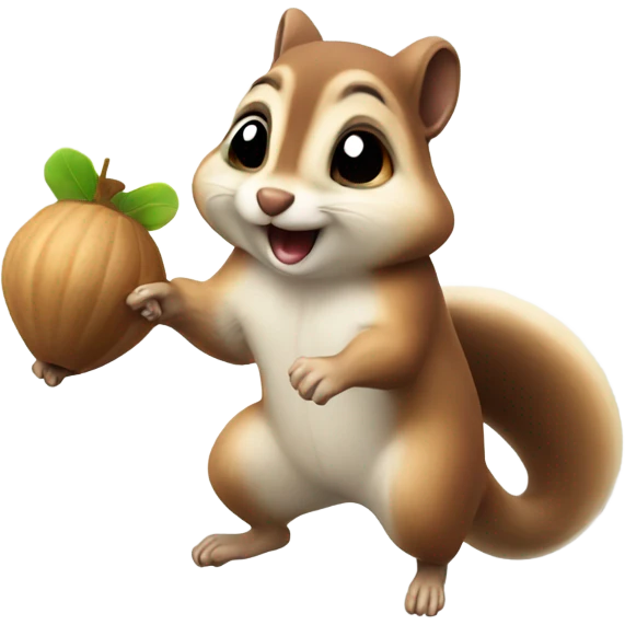 Flying squirrel holding an acorn emoji