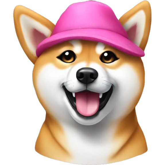 shiba dog with pink hat  emoji