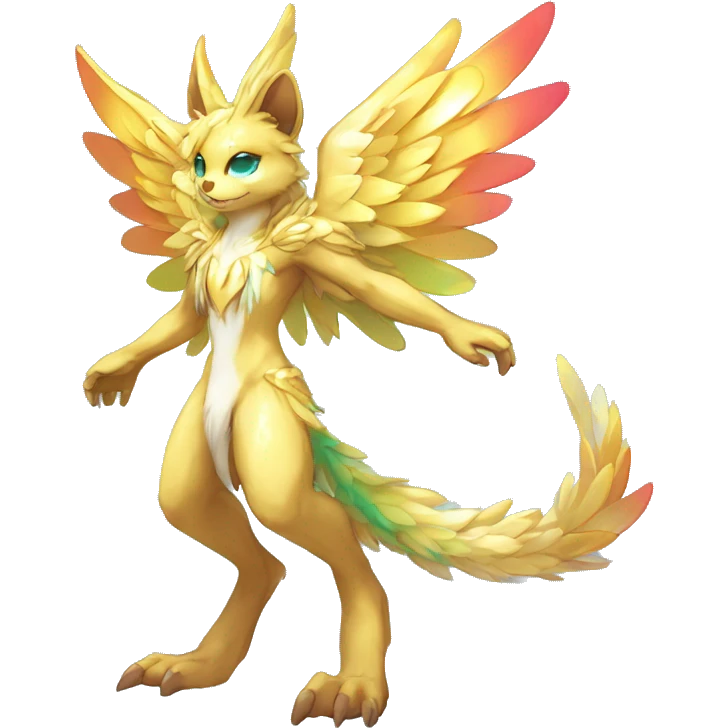 Anthro Sona Colorful Godly Celestial Shiny Fakemon Fantasy Creature Full Body emoji