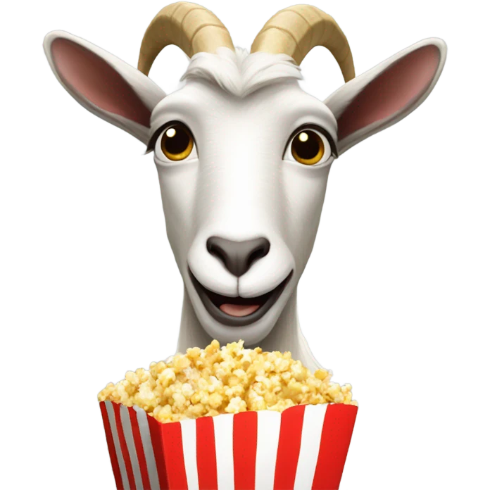 Goat eating popcorn  emoji