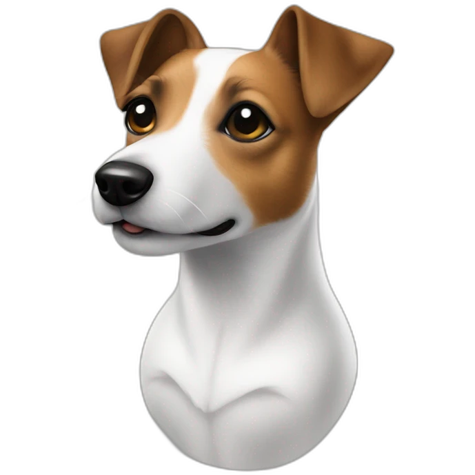 Jack russell terrier con mujer blanca cabello negro emoji