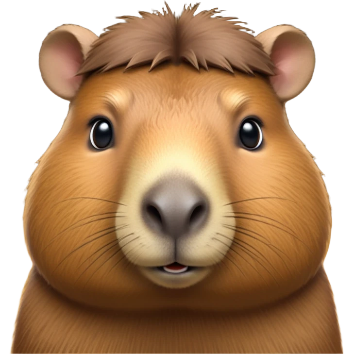 cinematic-noble-capybara-portrait-emoji,-poised-and-serene,-with-a-robust,-rounded-build-covered-in-soft,-earthy-fur-and-gentle,-wise-eyes,-simplified-yet-sharp-and-sophisticated-features,-highly-detailed,-glowing-with-a-warm,-natural-glow -simplified-yet-realistic head tilted confidently staring at the camera in a comical way emoji