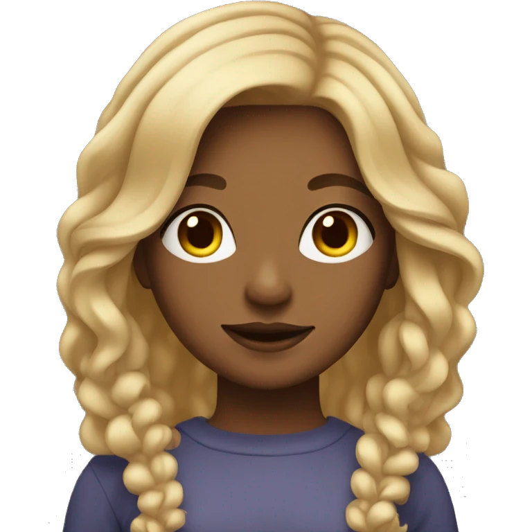 A girl with blonde front strands and light brown hair color emoji