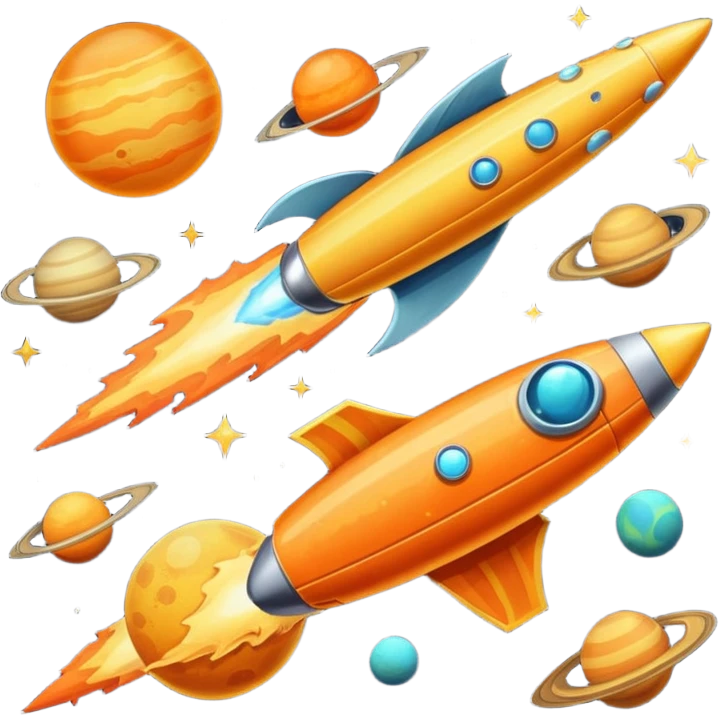 Vintage Planets comet streak motion emoji