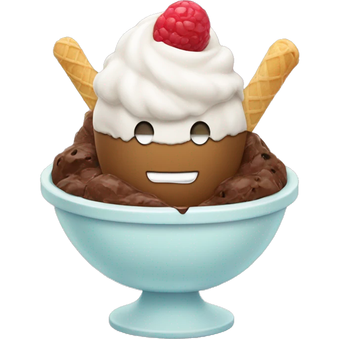  ice cream in a dessert bowl emoji
