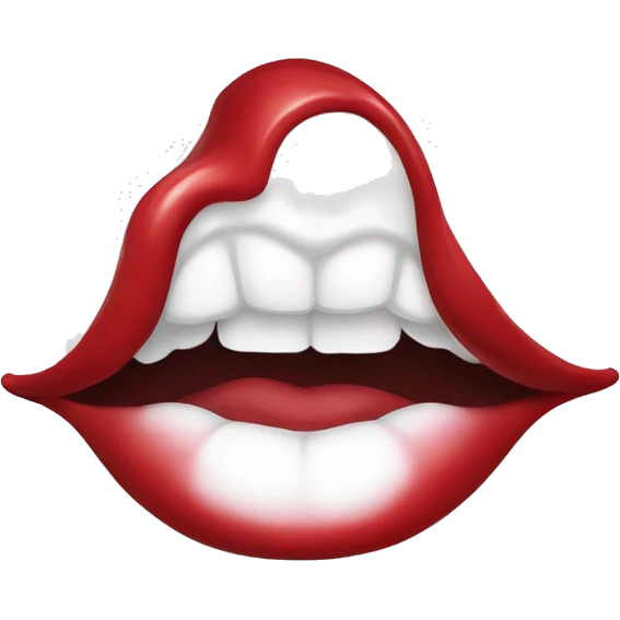 A lip white cherry red color emoji