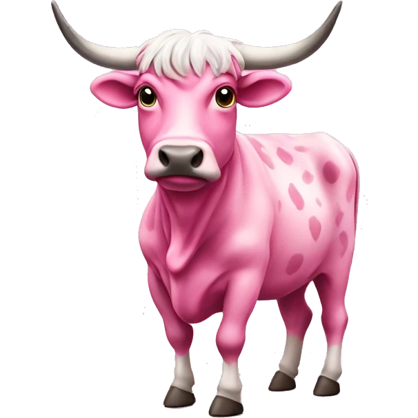 Pink highlander spotted cow emoji