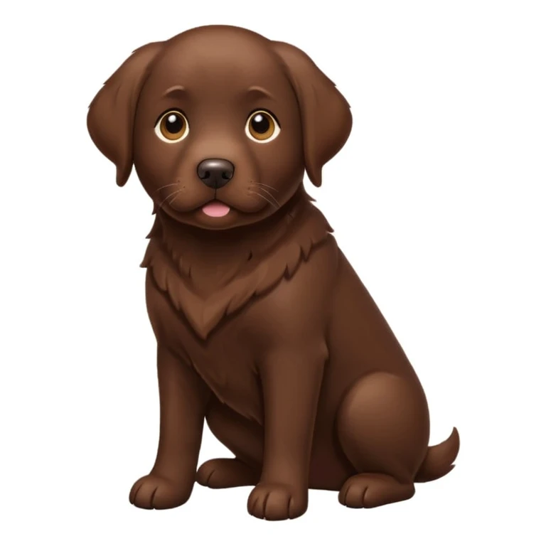 Chocolate Labrador white chest emoji