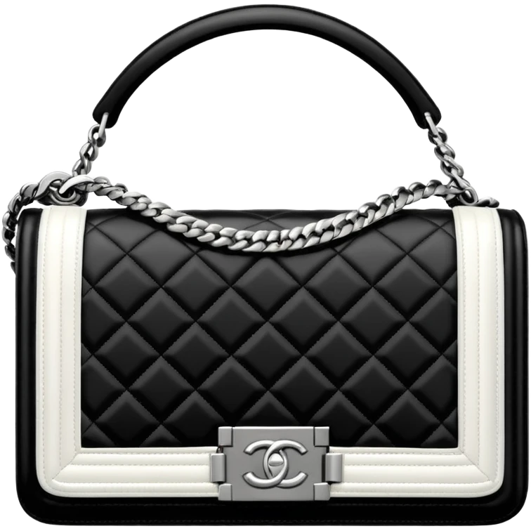 chanel black and white le boy bag emoji