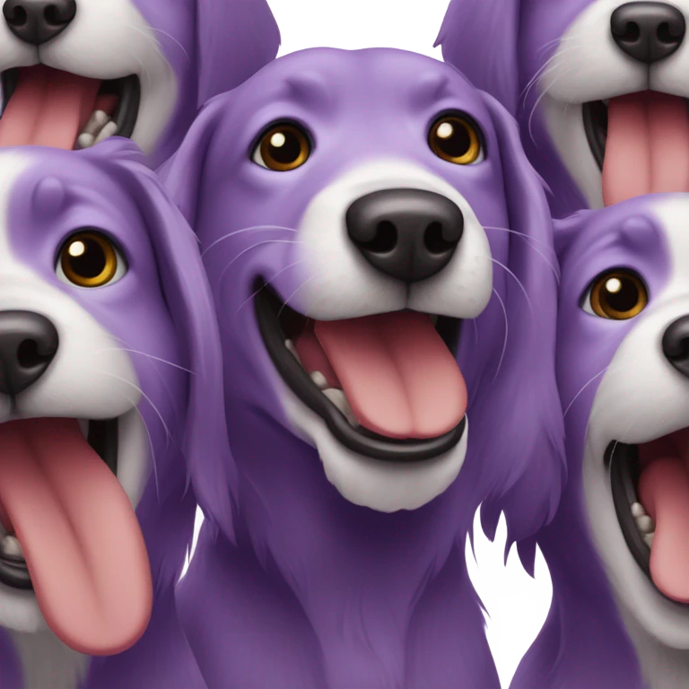 A bunch of purple dogs barking  emoji