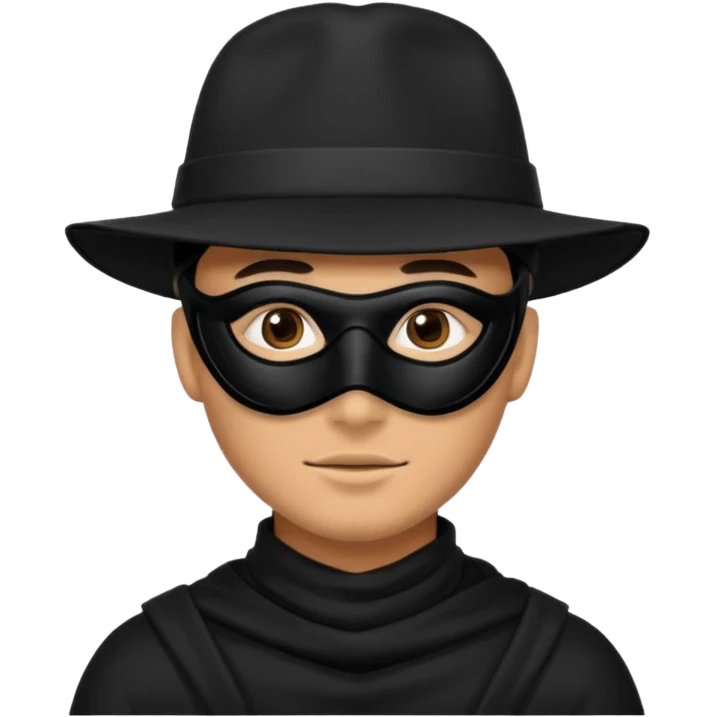 man with black hat and black mask emoji