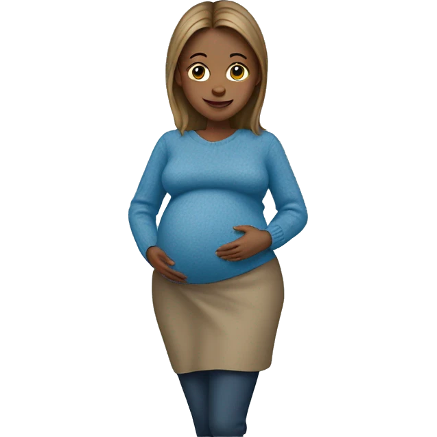 pregnant woman with blue sweater  emoji