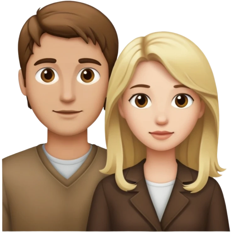 Brown hair man and blonde hair girl couple  emoji