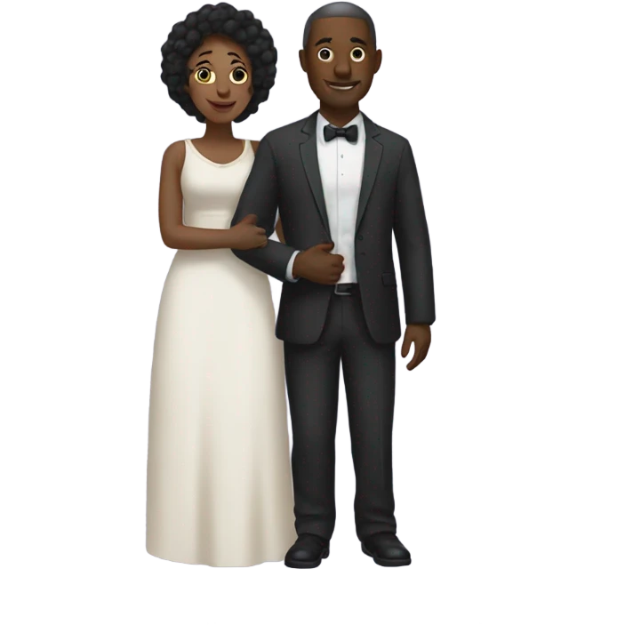 Black man and wife witembrace. emoji