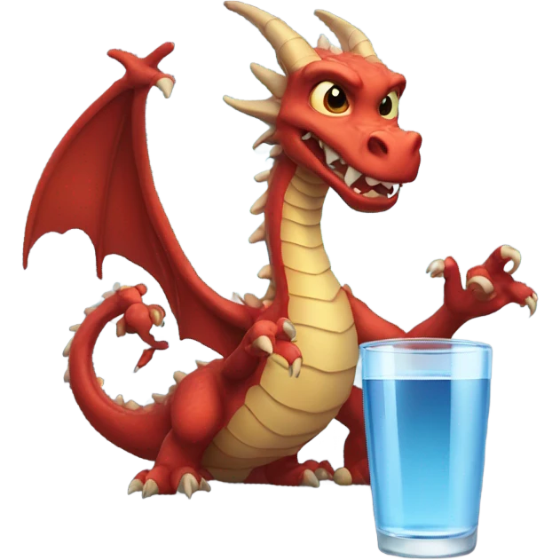 dragon with glass of water emoji