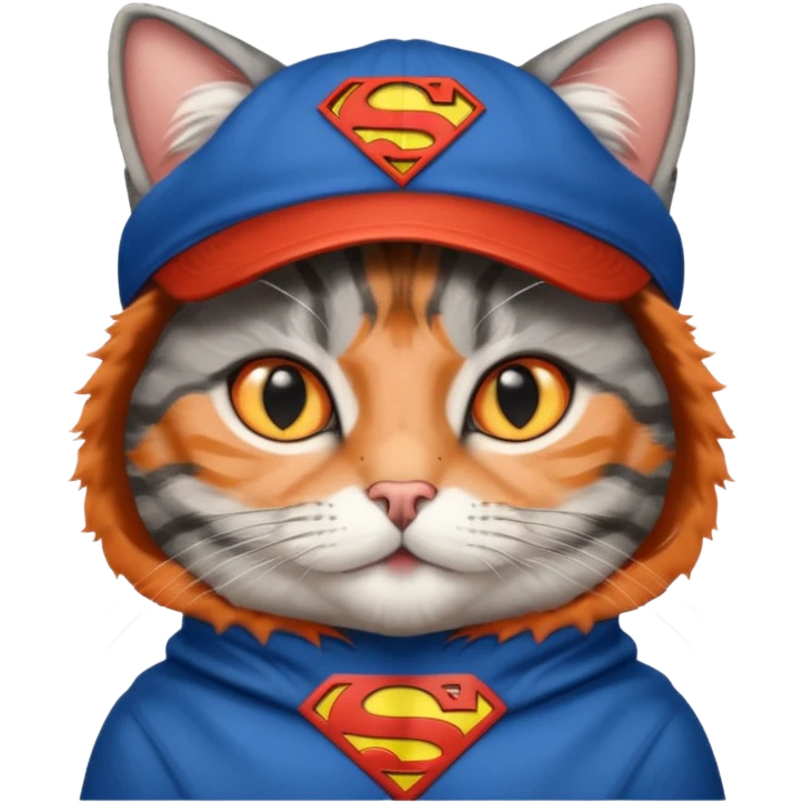 A cat with a superman cap emoji