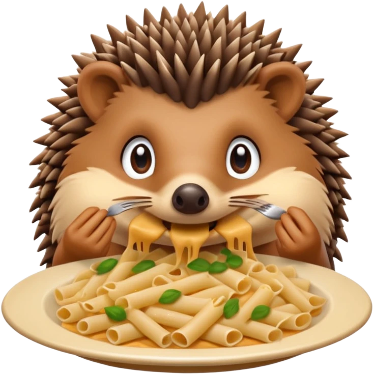 hedgehog eating pasta emoji