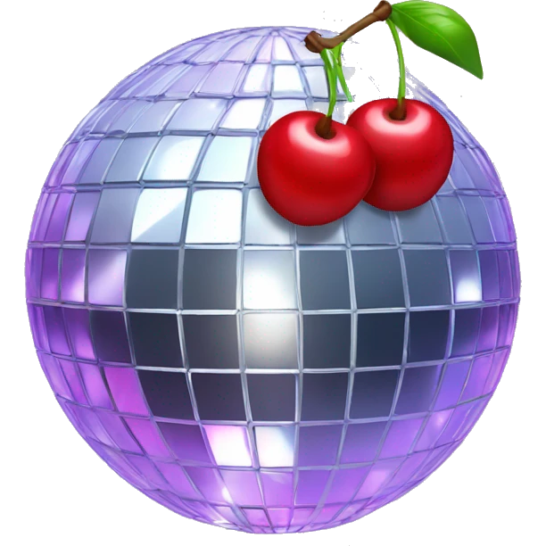 Disco ball with cherries emoji